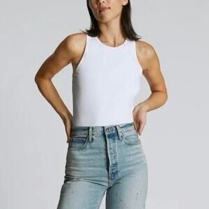 NWT Everlane The Cutaway Tank Supima Cotton Thong Bodysuit In White Size Small